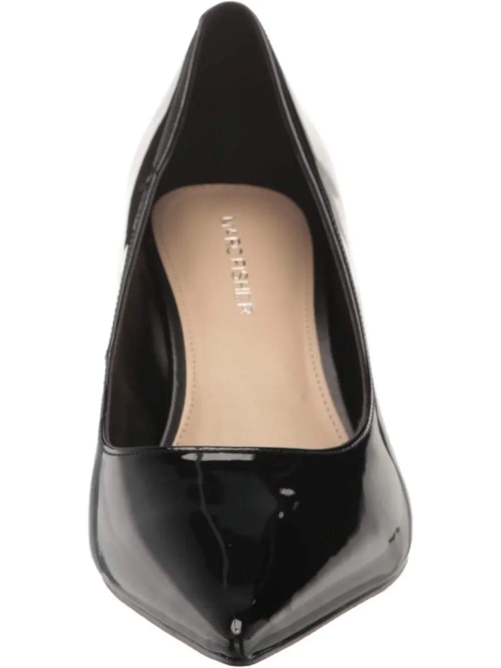 Women's Black Patent Pointed Toe Alola Dress Casual Pumps Pull On Heel Shoes